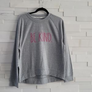 RAE DUNN SWEATSHIRT. GREY AND PINK. SIZE M. SUPER SOFT
